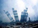 Remains of the World Trade Centre following the terrorist attacks of September 11th 2001.