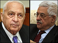 اسرائیلی وزیر اعظم ایریل شیرون اور فلسطینی انتظامیہ کے صدر محمود عباس