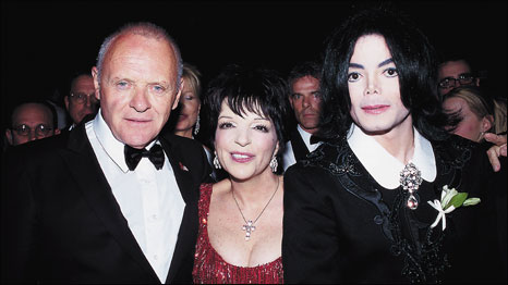 Anthony Hopkins, Liza Minnelli and Michael Jackson. Photo: Mark Moody