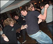 The circle pit kicks off.