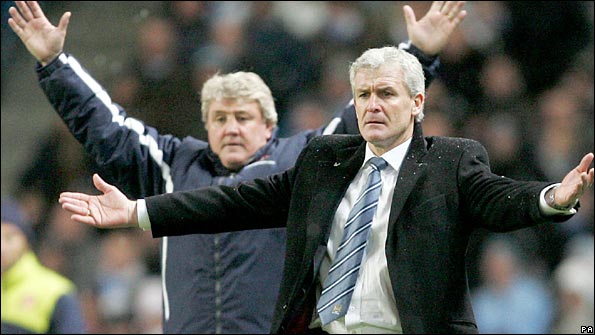 Mark Hughes remonstrates during the win over Sunderland