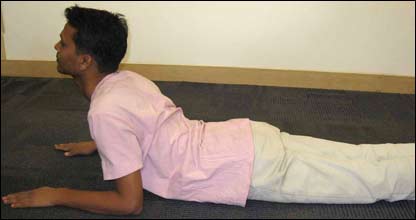 स्फिंग्स आसन की एक मुद्रा