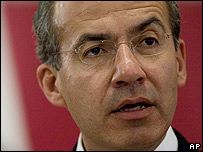 O presidente mexicano, Felipe Calderón