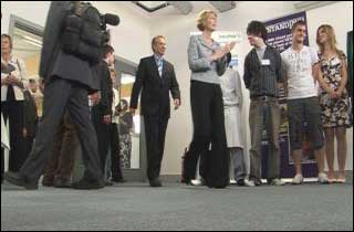 Tony Blair on a visit to New College, Redditch