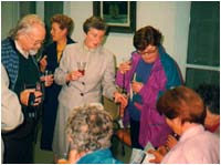 Jackie, in the light suit, at the reception arranged for them at the mairie