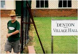 John Peel with hat, Denton Village Hall, Norfolk