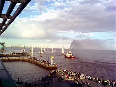 Clippers sailing down the Humber.