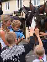 People come to see Wadworth's Shire horses begin their holiday.