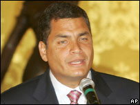 O presidente do Equador, Rafael Correa