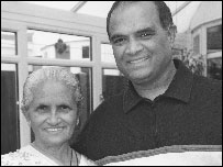 Maniben Jasubhai Patel and her son 