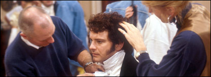 Actor Colin Firth gets ready for his film role as a gentleman