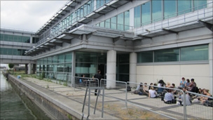 Exterior of building where the production was staged