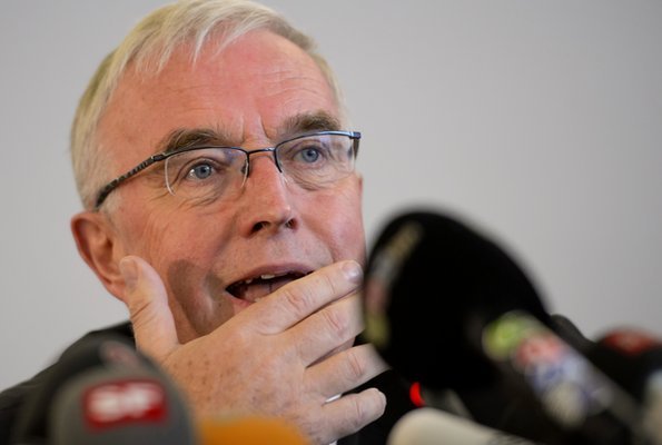 Pat McQuaid at the UCI's press conference over Lance Armstrong