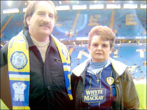 Two people at the Bridge of Elland road.