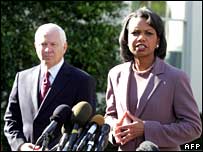 Bà Condoleezza Rice và ông Robert Gates tại Nhà Trắng