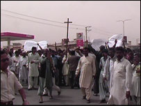 مسیحی احتجاج(فائل فوٹو)