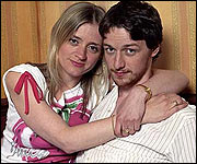 James with wife Anne-Marie Duff in Shameless