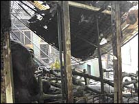 Dr. Pulle's burnt house after the attack (photo: Lankaenews)