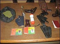 Materiais apreendidos