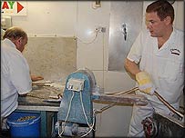 Mark (right) and Martin (left) making humbugs