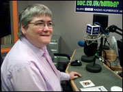 Woman in radio studio