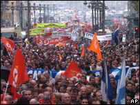 Manifestantes em Marselha