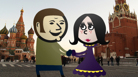Chris and Irina on the red square
