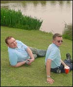 Jamie and Ken relaxing