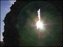 Sun shining through window @ Sandal Castle
