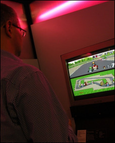 Gamer playing Mario Kart
