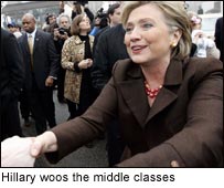Hillary woos the middle classes