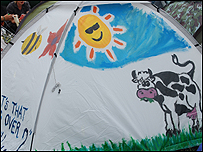 A painted tent