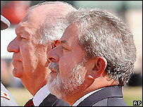 O presidente do Chile, Ricardo Lagos, e o presidente Lula