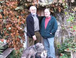 Lionel Kelleway and Ray Woods outside the disused mill. (c) BBC