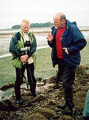 David Thompson of the National Trust looks on as Tom McErlean reveals the secrets of the foreshore