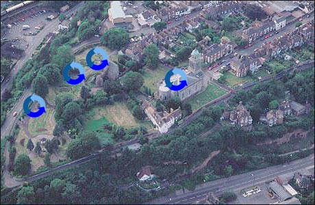Bridgnorth from the air. Picture: Clwyd-Powys Archaeological Trust (95C2201)