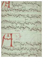 a page from Carver's choirbook