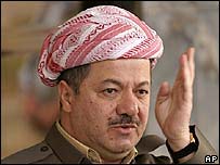 O presidente da região autônoma curda do norte do Iraque, Massoud Barzani