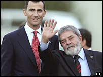 Príncipe Felipe e Lula, na Espanha