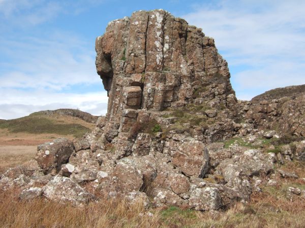 A columnar basalt stack