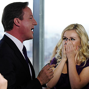 David Cameron and Katherine Jenkins