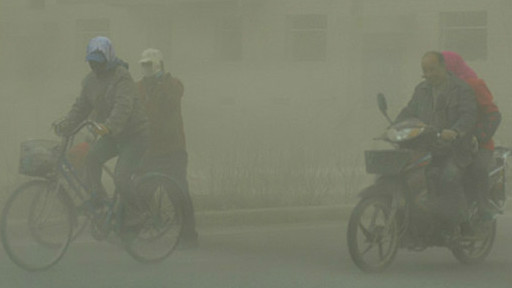 中国甘肃的沙尘暴