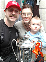 The Cruickshank family celebrating the double