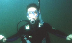 A diver underwater
