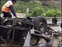Destroços do caminhão