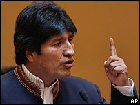 O presidente boliviano, Evo Morales