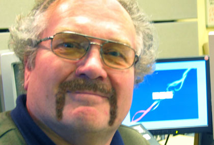 Dave Bradley with a David Bedford tash