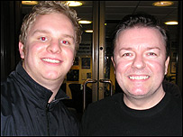 Jonathan Parramint with Ricky Gervais