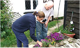 Luke and Janet in the garden.