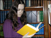 A girl reading a book